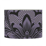 Black And Purple Damask Pattern Print Drum Lamp Shade
