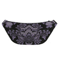 Black And Purple Damask Pattern Print Fanny Pack