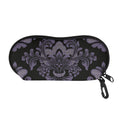 Black And Purple Damask Pattern Print Glasses Case
