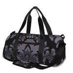 Black And Purple Damask Pattern Print Gym Bag