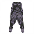 Black And Purple Damask Pattern Print Hammer Pants