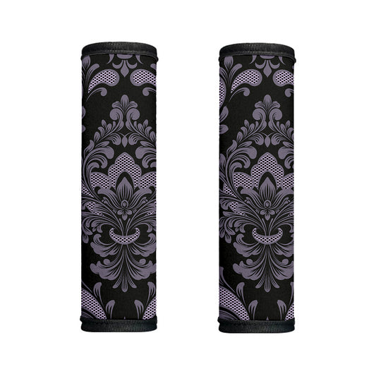 Black And Purple Damask Pattern Print Handle Covers