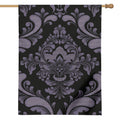 Black And Purple Damask Pattern Print House Flag