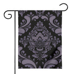 Black And Purple Damask Pattern Print House Flag