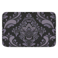 Black And Purple Damask Pattern Print Indoor Door Mat