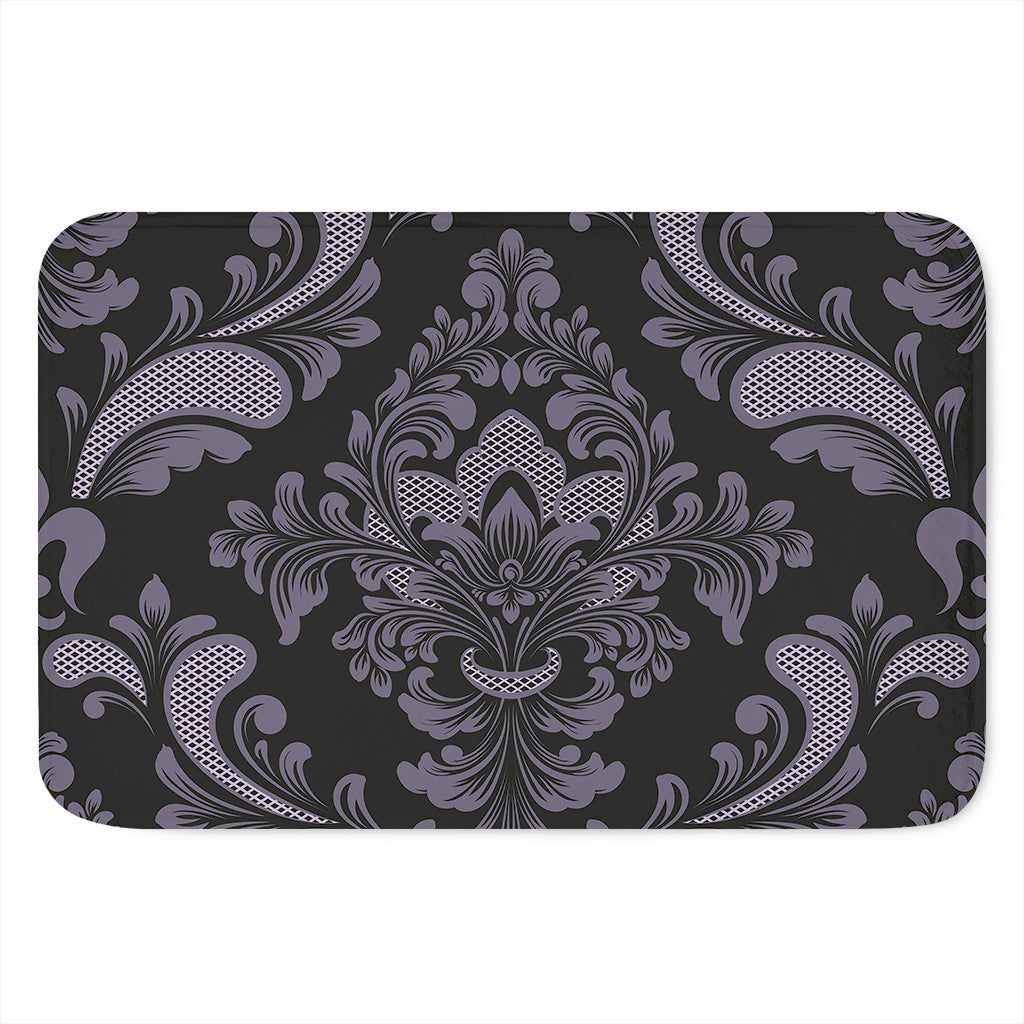 Black And Purple Damask Pattern Print Indoor Door Mat