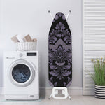 Black And Purple Damask Pattern Print Ironing Board Cover