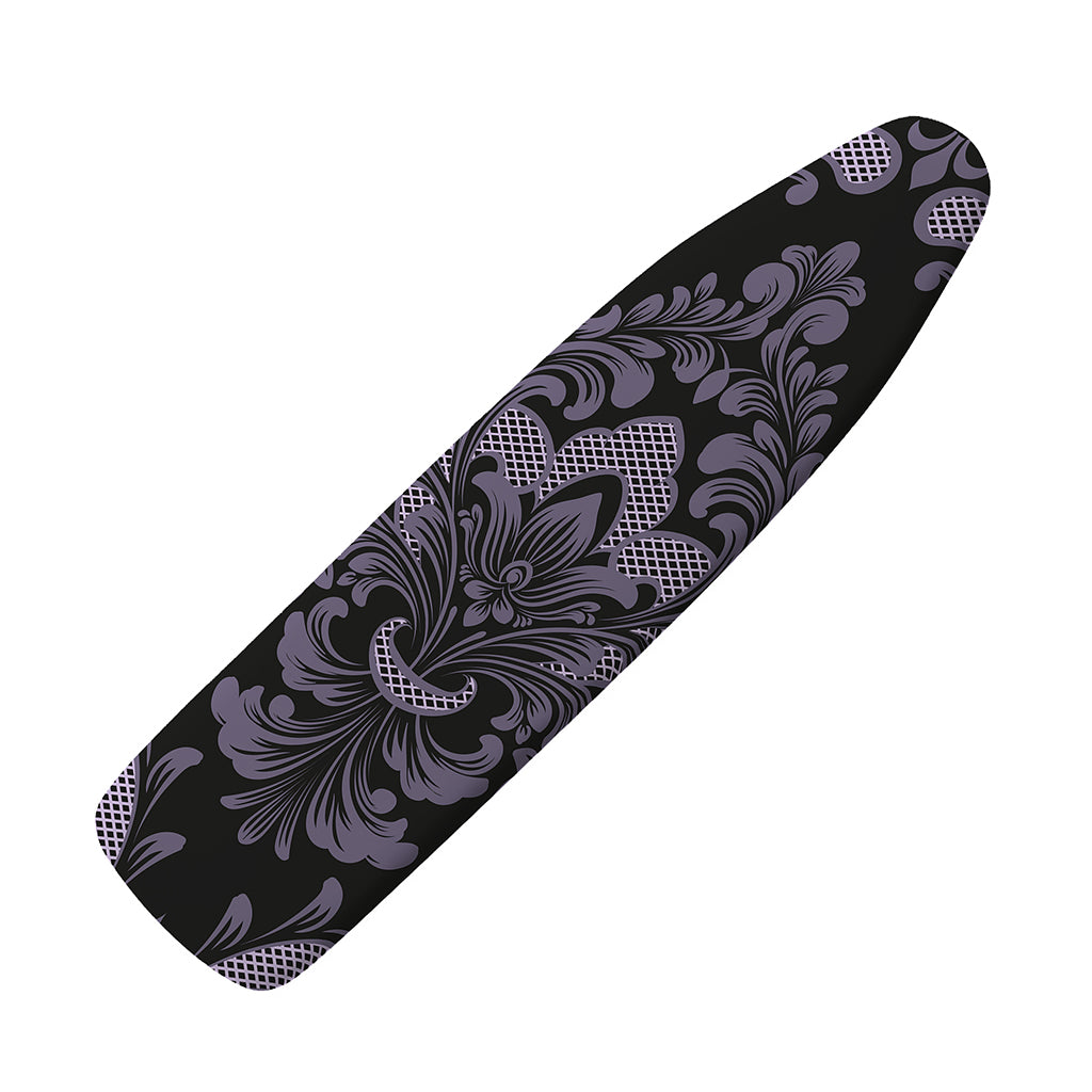 Black And Purple Damask Pattern Print Ironing Board Cover