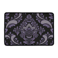 Black And Purple Damask Pattern Print Kitchen Mat