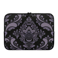 Black And Purple Damask Pattern Print Laptop Sleeve