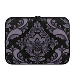 Black And Purple Damask Pattern Print Laptop Sleeve