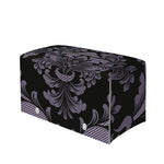 Black And Purple Damask Pattern Print Leather Tissue Box Cover