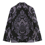 Black And Purple Damask Pattern Print Men's Blazer