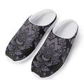 Black And Purple Damask Pattern Print Mesh Casual Shoes