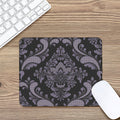 Black And Purple Damask Pattern Print Mouse Pad