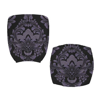 Black And Purple Damask Pattern Print Office Chair Cover