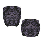 Black And Purple Damask Pattern Print Office Chair Cover