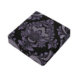 Black And Purple Damask Pattern Print Outdoor Seat Cushion Cover