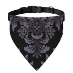 Black And Purple Damask Pattern Print Over The Collar Dog Bandana