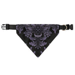 Black And Purple Damask Pattern Print Over The Collar Dog Bandana