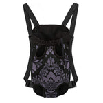 Black And Purple Damask Pattern Print Pet Carrier Backpack