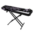 Black And Purple Damask Pattern Print Piano Keyboard Cover