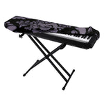 Black And Purple Damask Pattern Print Piano Keyboard Cover