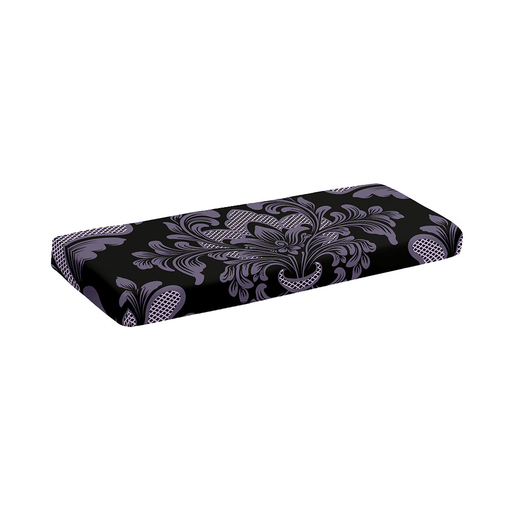 Black And Purple Damask Pattern Print Piano Keyboard Cover