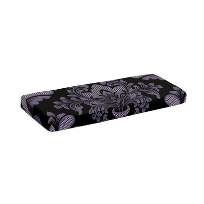 Black And Purple Damask Pattern Print Piano Keyboard Cover
