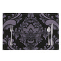 Black And Purple Damask Pattern Print Placemat