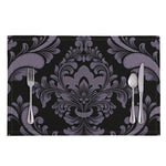 Black And Purple Damask Pattern Print Placemat