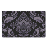 Black And Purple Damask Pattern Print Polyester Doormat