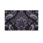 Black And Purple Damask Pattern Print Polyester Flag