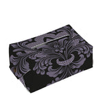 Black And Purple Damask Pattern Print Rectangle Tissue Box Cover