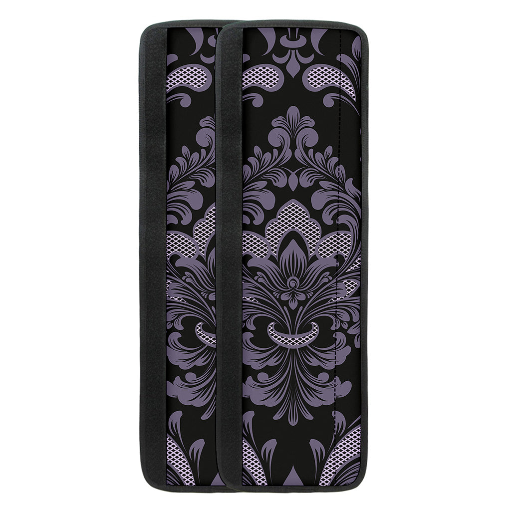 Black And Purple Damask Pattern Print Refrigerator Handle Covers