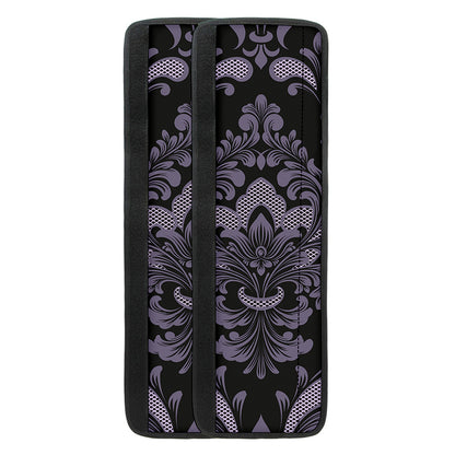 Black And Purple Damask Pattern Print Refrigerator Handle Covers