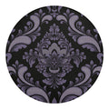 Black And Purple Damask Pattern Print Round Blanket