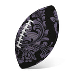 Black And Purple Damask Pattern Print Rugby Ball