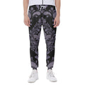 Black And Purple Damask Pattern Print Joggers