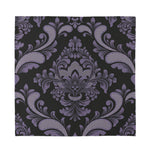 Black And Purple Damask Pattern Print Silk Bandana