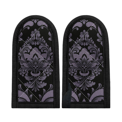 Black And Purple Damask Pattern Print Skillet Handle Cover