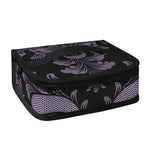 Black And Purple Damask Pattern Print Small Lunch Bag