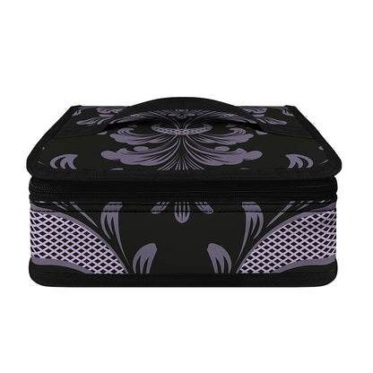 Black And Purple Damask Pattern Print Small Lunch Bag