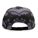 Black And Purple Damask Pattern Print Snapback Cap