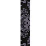 Black And Purple Damask Pattern Print Table Runner