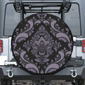 Black And Purple Damask Pattern Print Tire Cover