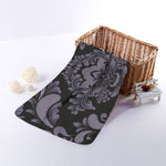 Black And Purple Damask Pattern Print Towel