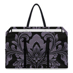 Black And Purple Damask Pattern Print Utility Tote Bag