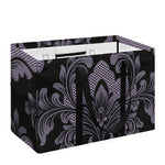 Black And Purple Damask Pattern Print Utility Tote Bag