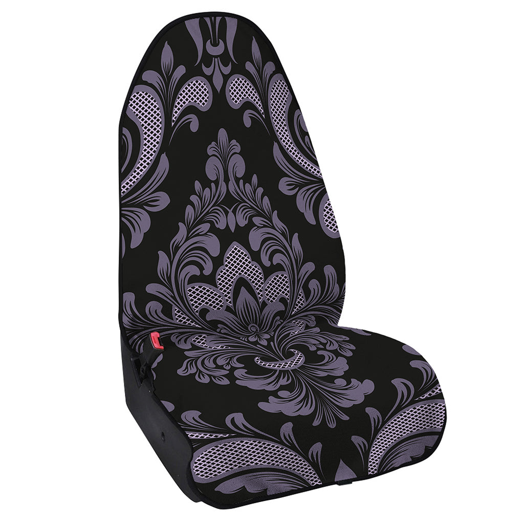 Black And Purple Damask Pattern Print Waterproof Car Seat Cover